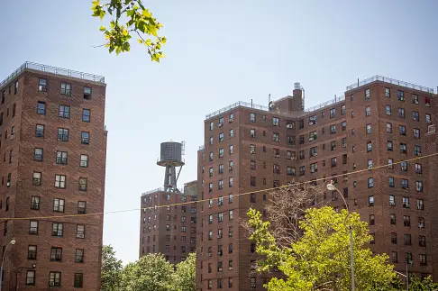 A brick apartment complex in New York City